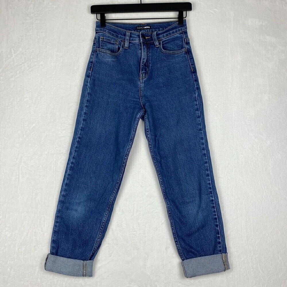 Fashion Nova Jeans Womens Size 1 Denim Pants Pockets Casual Ladies