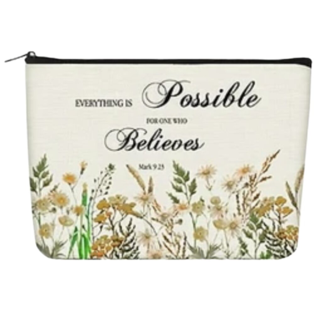 COPY - I Can Do All Things Through Christ Canvas Zip Makeup Bag Philippians 4:1…