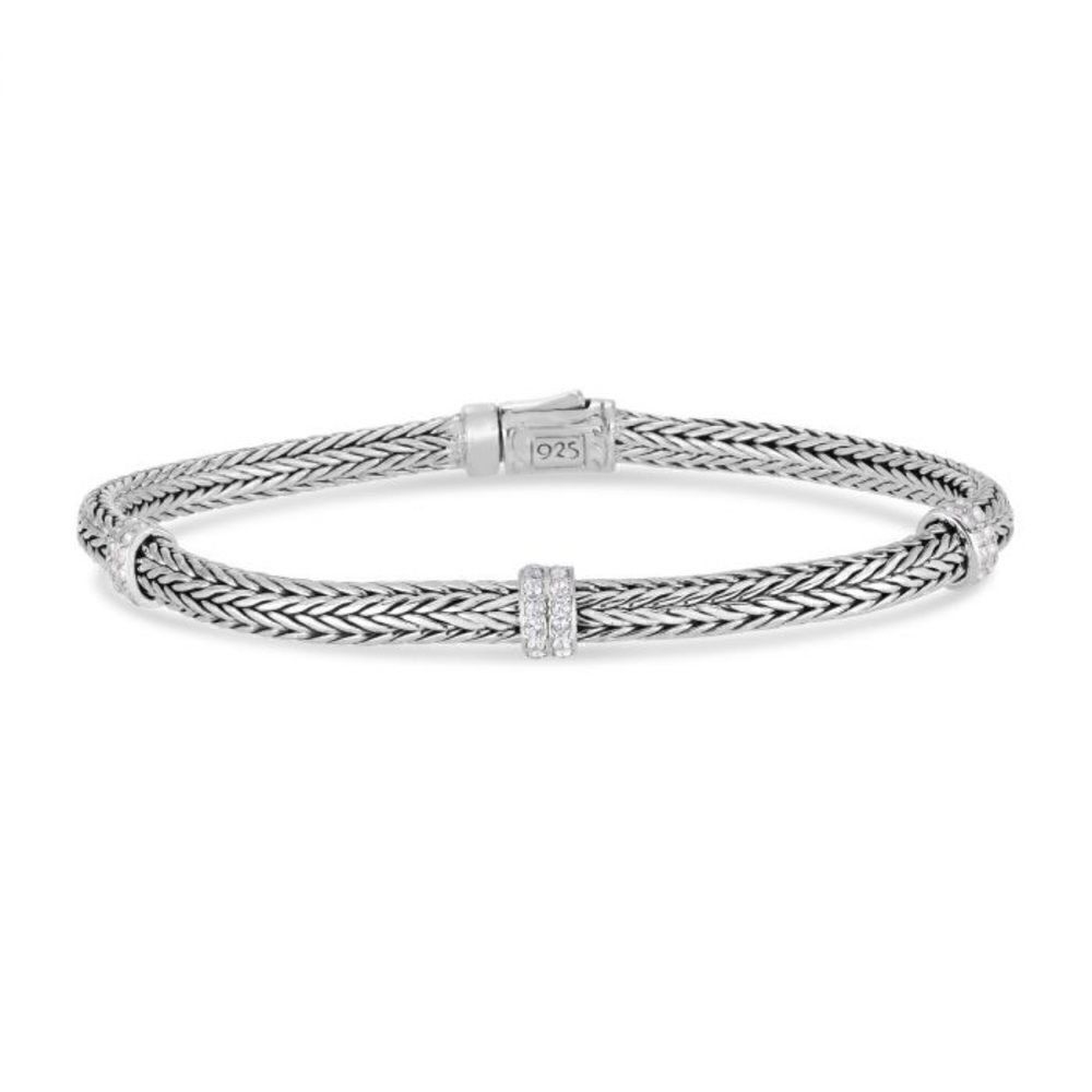MINI WOVEN WHITE SAPPHIRE BRACELET - Picture 2 of 2