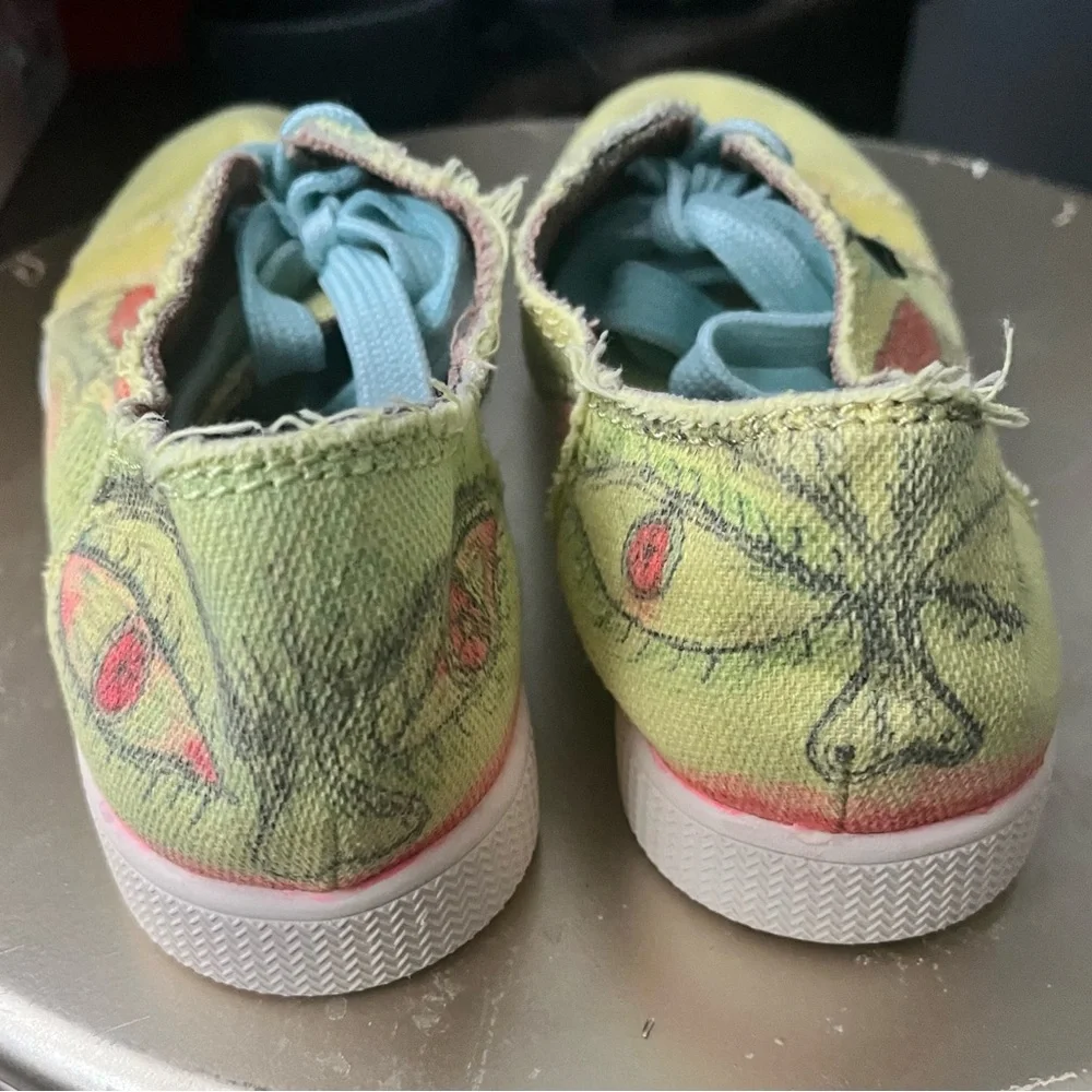 Zodiac light green pattern canvas lace up sneakers size 7 - Picture 7 of 7