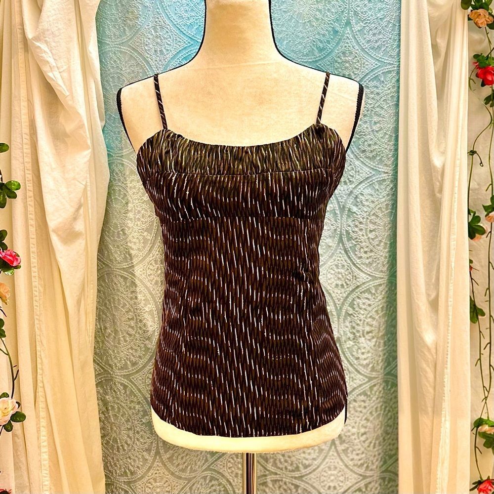 🌟 NWT Banana Republic Abstract Print Shirred Camisole Sz 8 - Picture 2 of 12