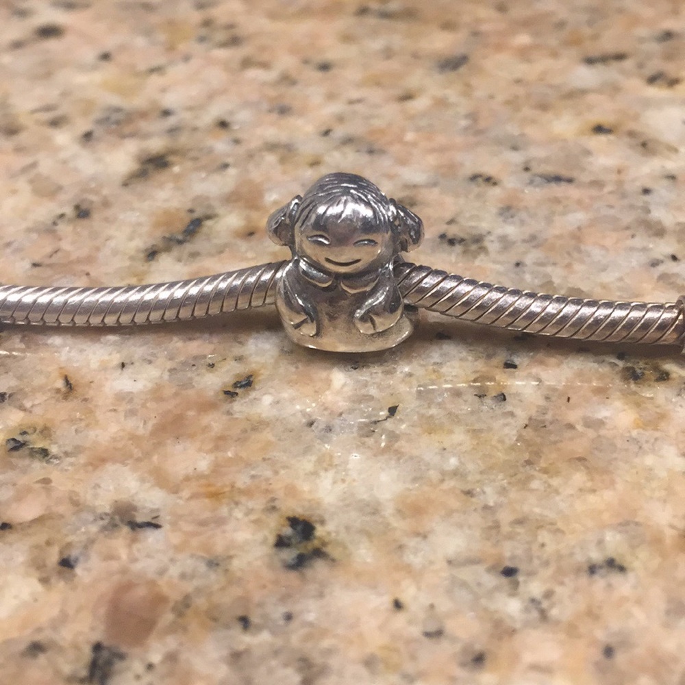Pandora Retired My Little Girl Charm Authentic ALE Sterling Silver - Picture 2 of 5