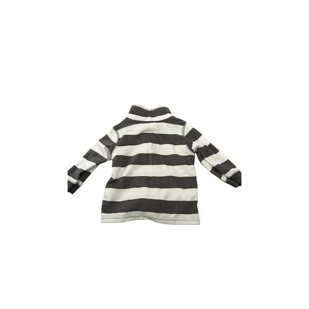Carter's Unisex Black Striped Fleece Henley Sweater 18M - Picture 4 of 4