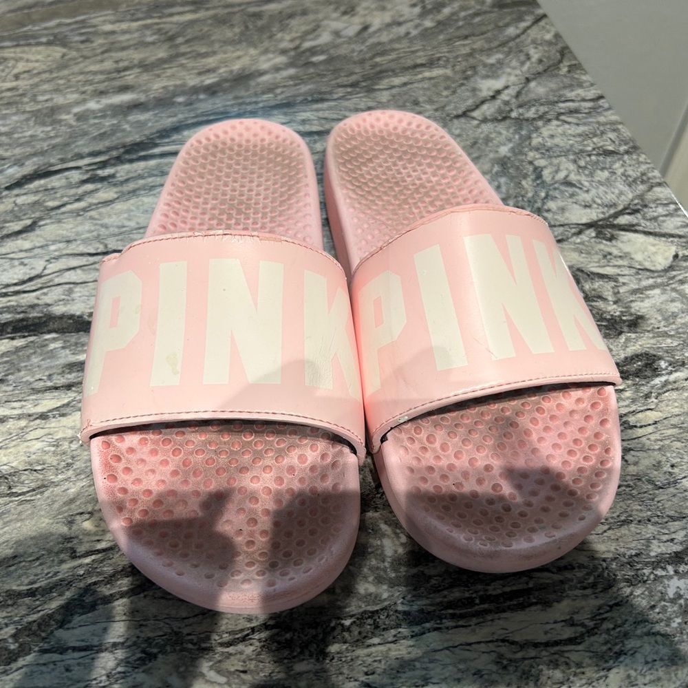 PINK Victoria's Secret Light Pink Slide Sandals