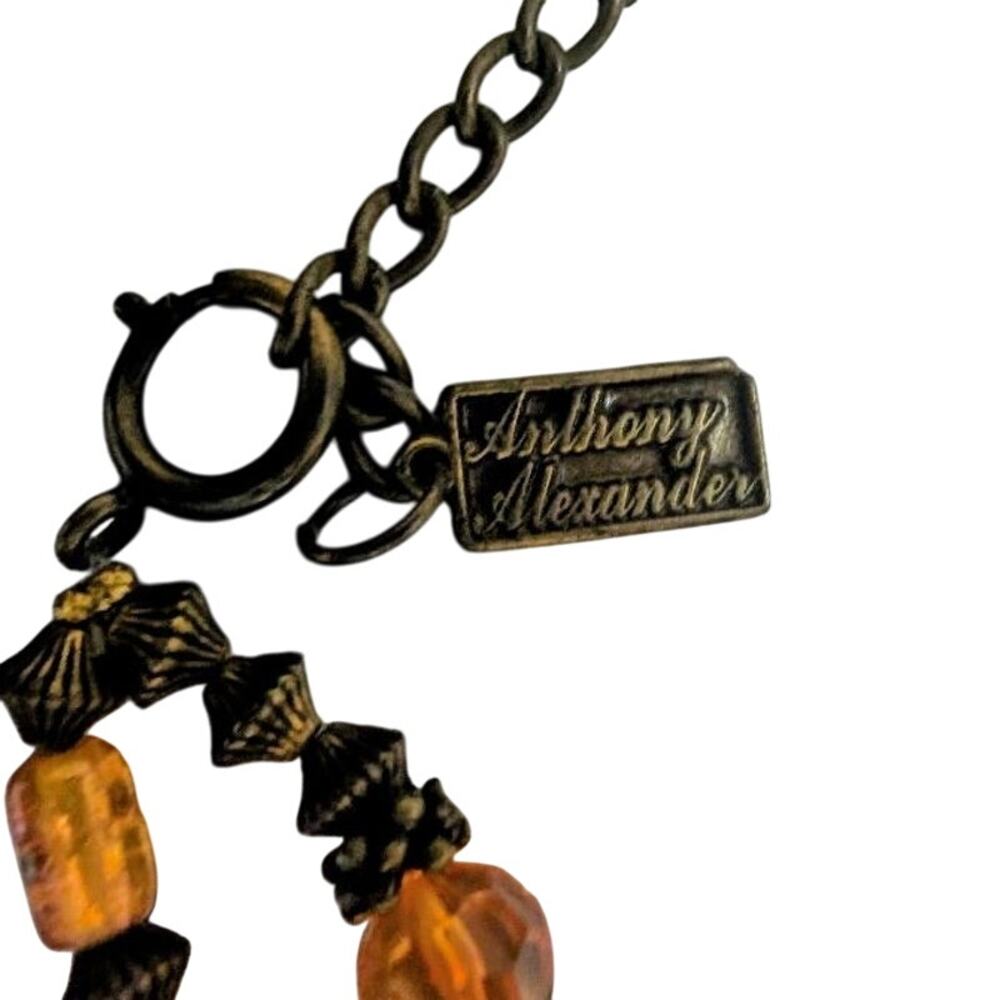 Anthony Alexander signed vintage Beaded Chunky Statement necklace 12 inches - Picture 2 of 2