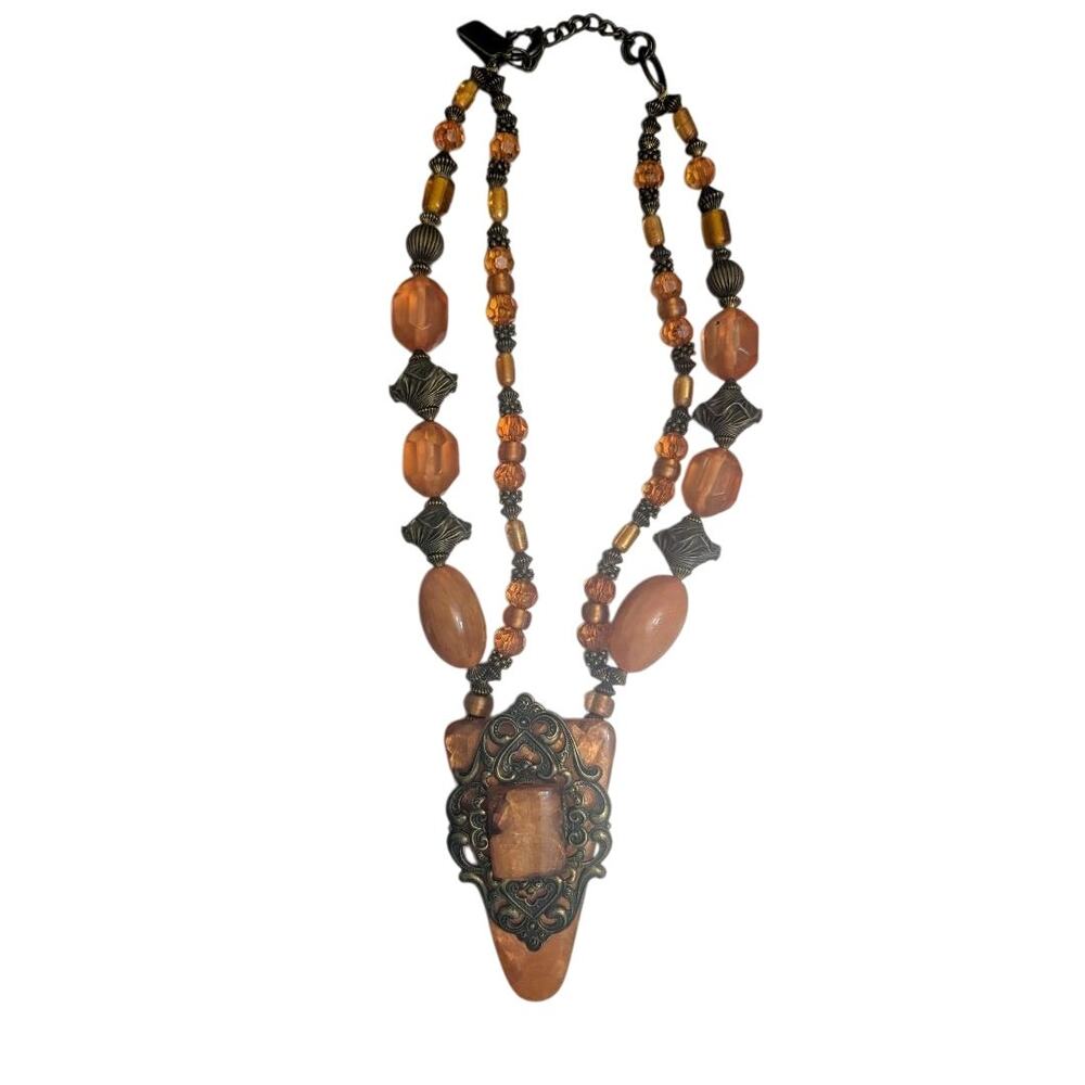 Anthony Alexander signed vintage Beaded Chunky Statement necklace 12 inches - Picture 1 of 2