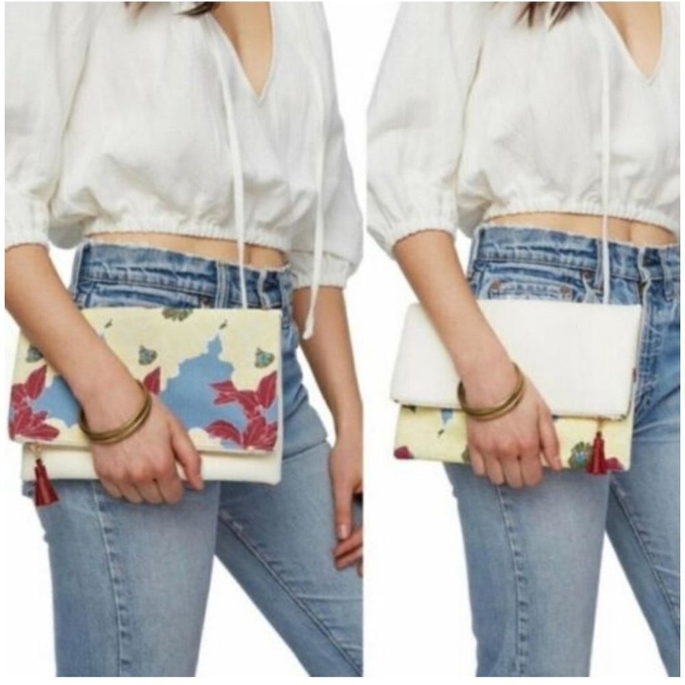 RACHEL PALLY Bloom Foldover Clutch Purse Reversible Tassel