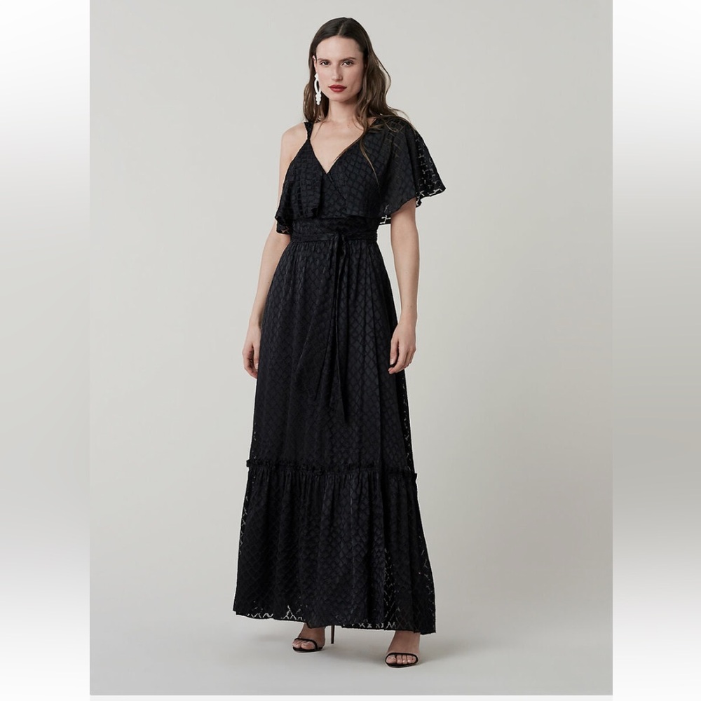 Diane Von Furstenberg Ella Wrap Ruffled Maxi Dress Size XS