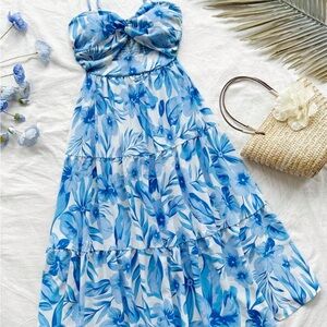 SHEIN Blue Floral Dress