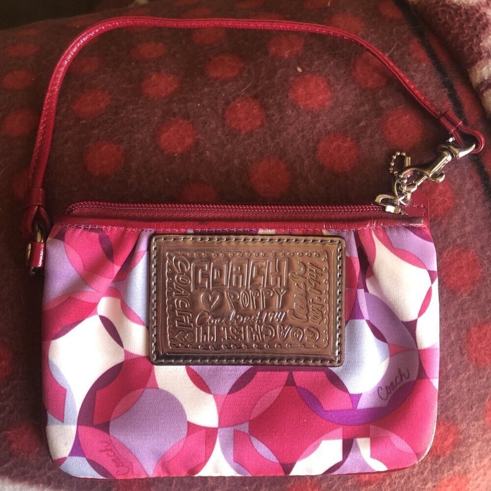 Vintage y2k Pink & Purple Coach Poppy Wristlet