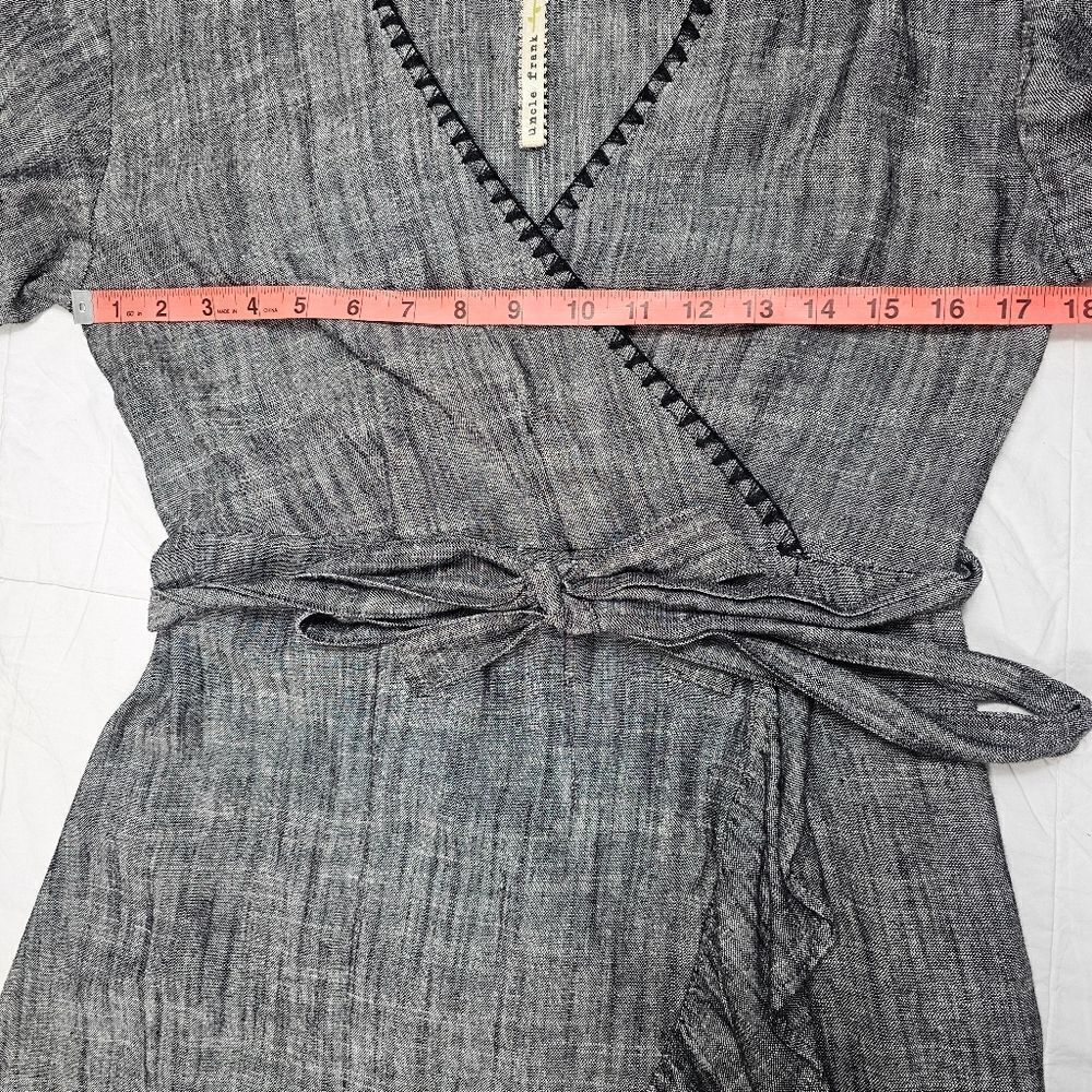 Uncle Frank Anthropology Linen Blend Embroidered Ruffle Dress Women's Size XS - Picture 9 of 11