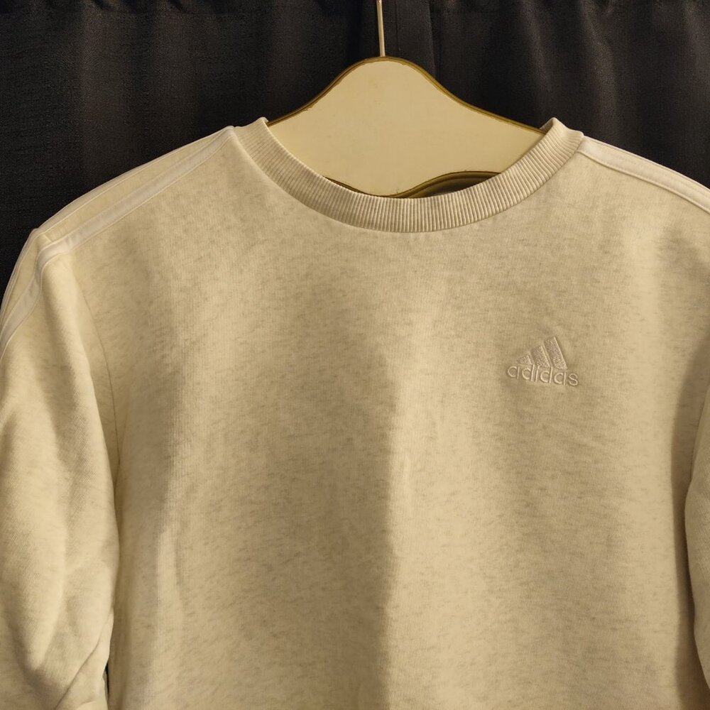 Adidas Women's Essentials 3-Stripe Sweatshirt, Color: Grey, Size: S - Picture 2 of 5