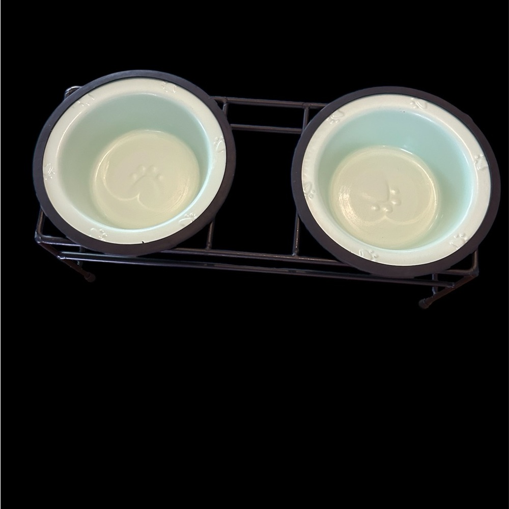 Double Pet Bowl with Stand