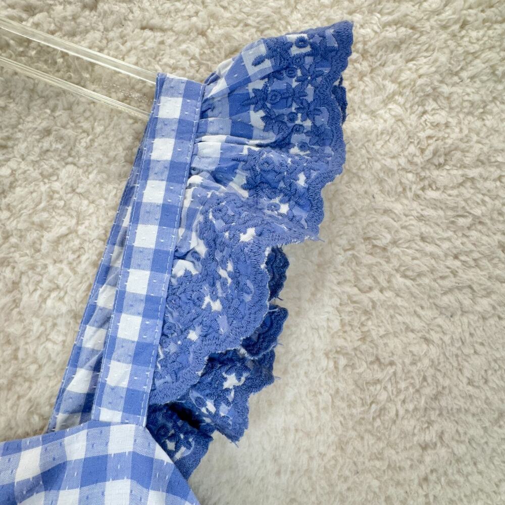 Shabby Chic Blue and White Flutter Sleeve Sundress - Picture 13 of 15