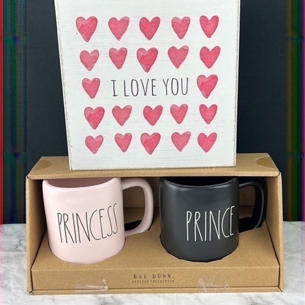 Rae Dunn, *Couples Mug Collection* ‘Princess/Prince’ mug set NWT