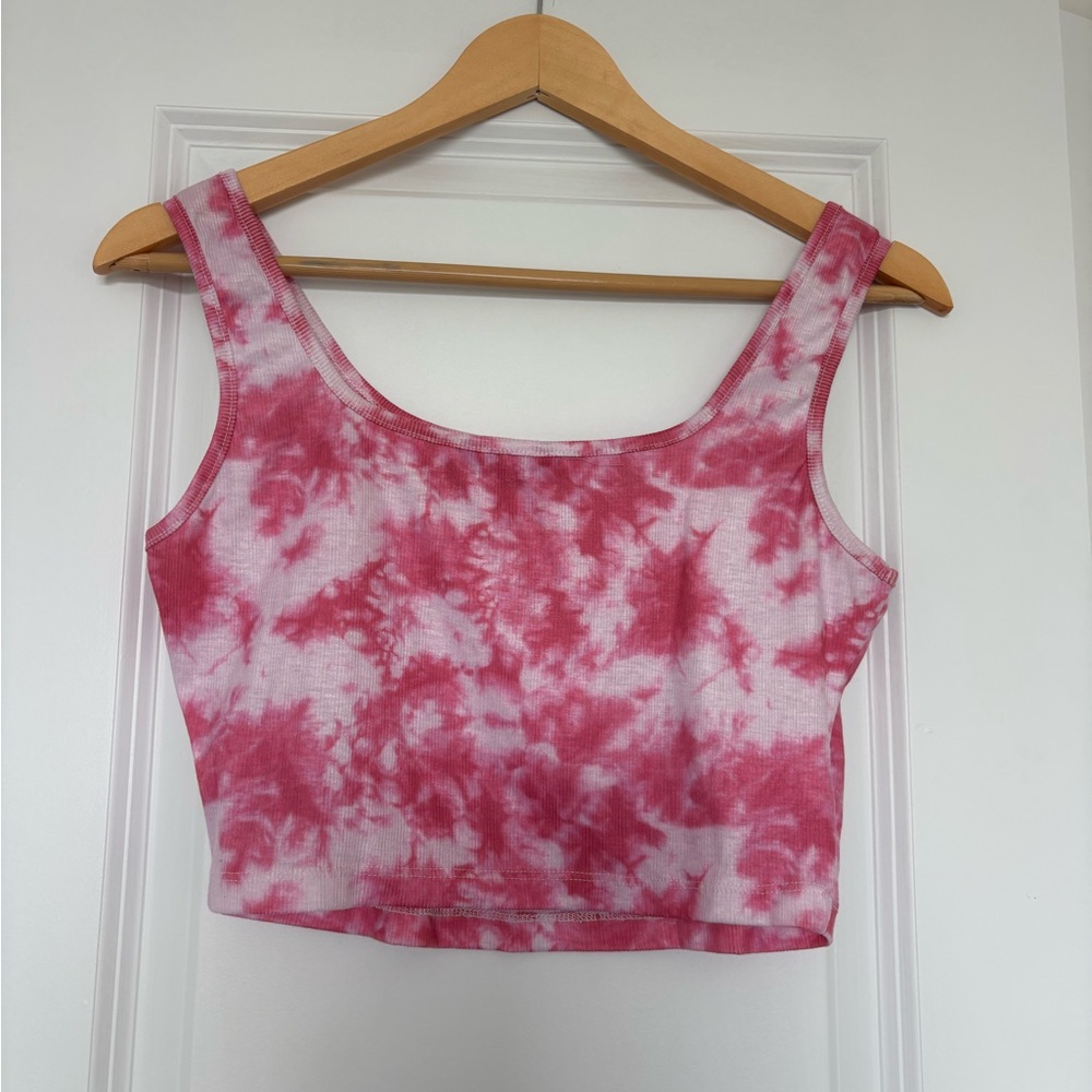 Shein Pink and White Tie-Dye Women's Tank Top Size Medium - Picture 3 of 3