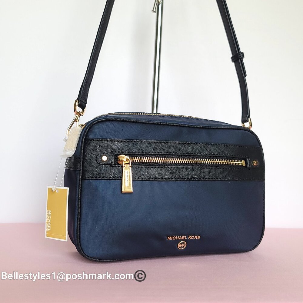 MICHAEL KORS Jet Set Charm LG East West Nylon Crossbody- Navy Multi 🎈⭐$115. - Picture 2 of 16