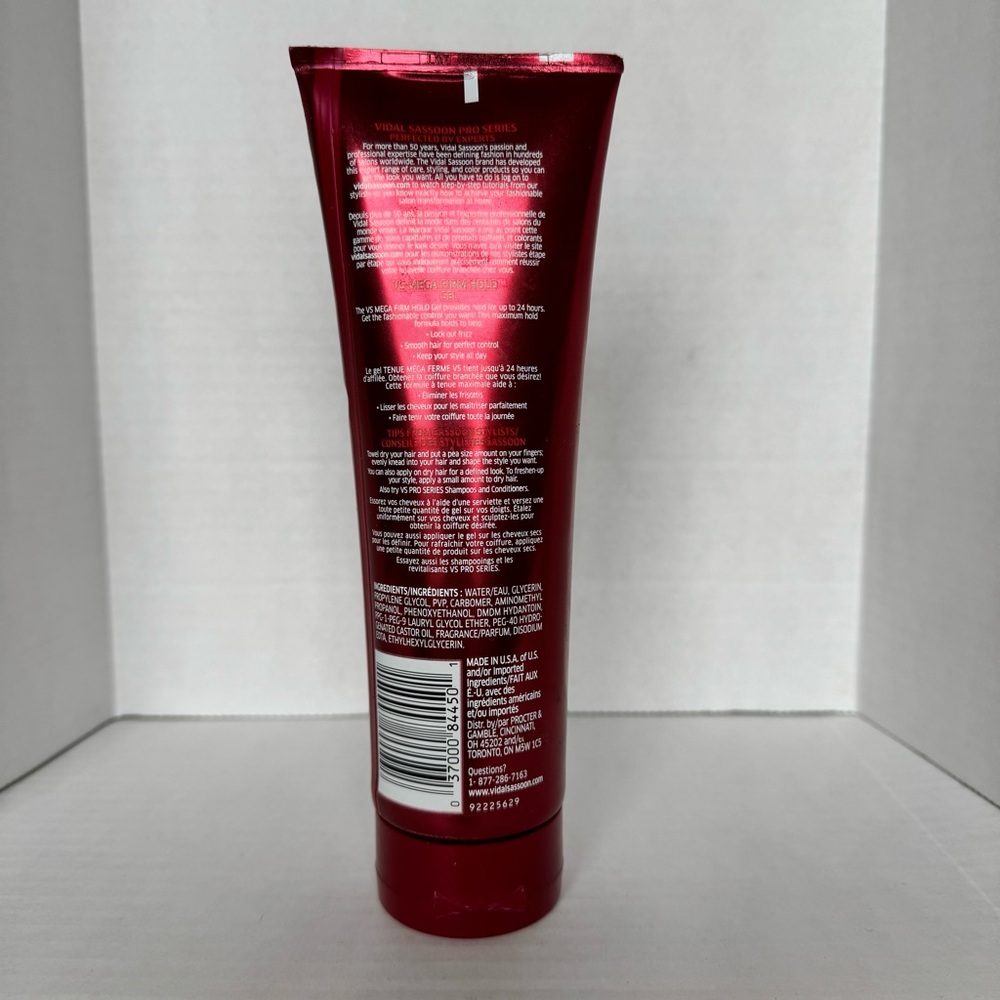 Vidal Sassoon Pro Series Mega Firm Hold Gel 5 Nearly Full 8.71 oz Max 24 Hour - Picture 4 of 9