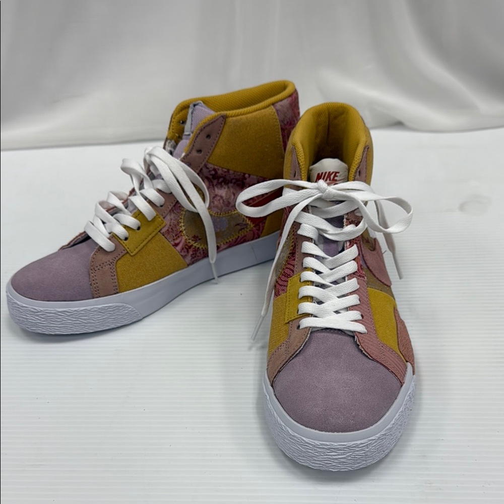 Nike High-Top Sneakers in Mustard and Lavender