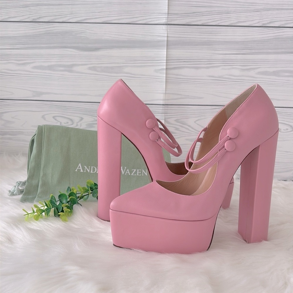 Andrea Wazen “Double Jeu” Platform Mary Jane Pumps