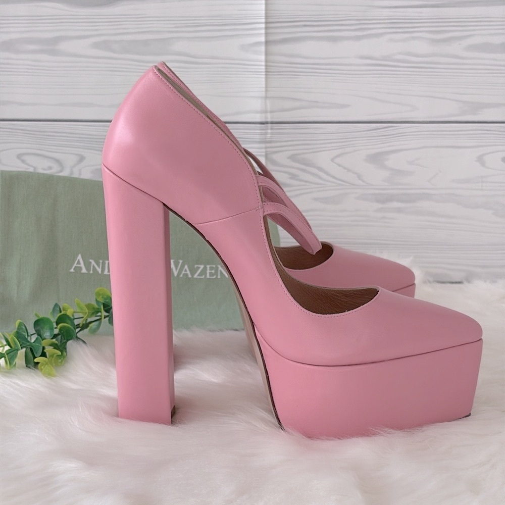 Andrea Wazen “Double Jeu” Platform Mary Jane Pumps - Picture 3 of 11
