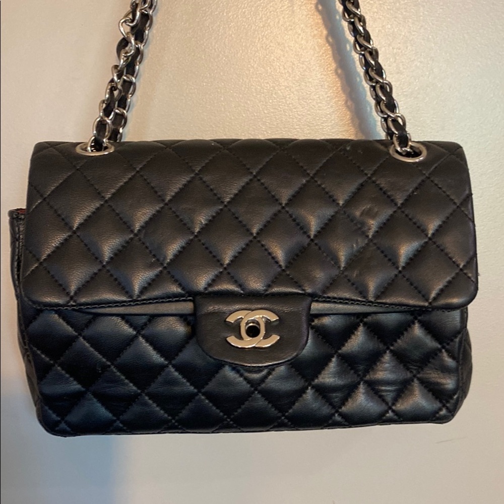 Chanel Black Quilted Shoulder Bag with Chain Strap medium