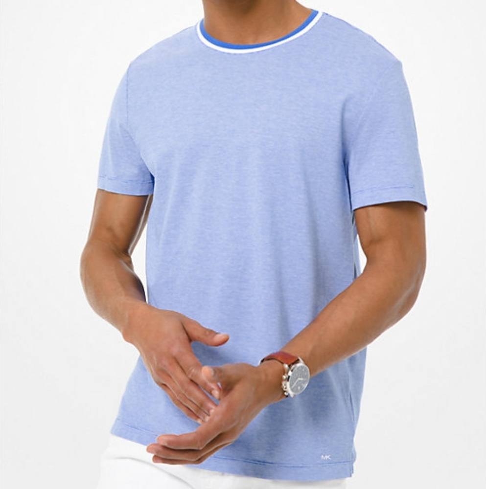 Michael Kors Men's Birdseye Cotton T-Shirt Size XXL Blue NWT