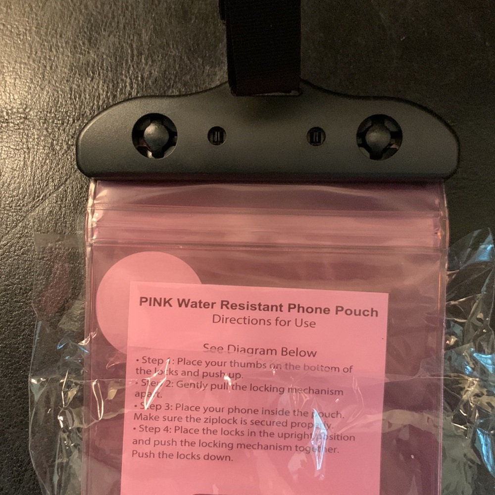 PINK Victoria's Secret Water Resistant Phone Pouch - Pink and Black - Picture 3 of 5