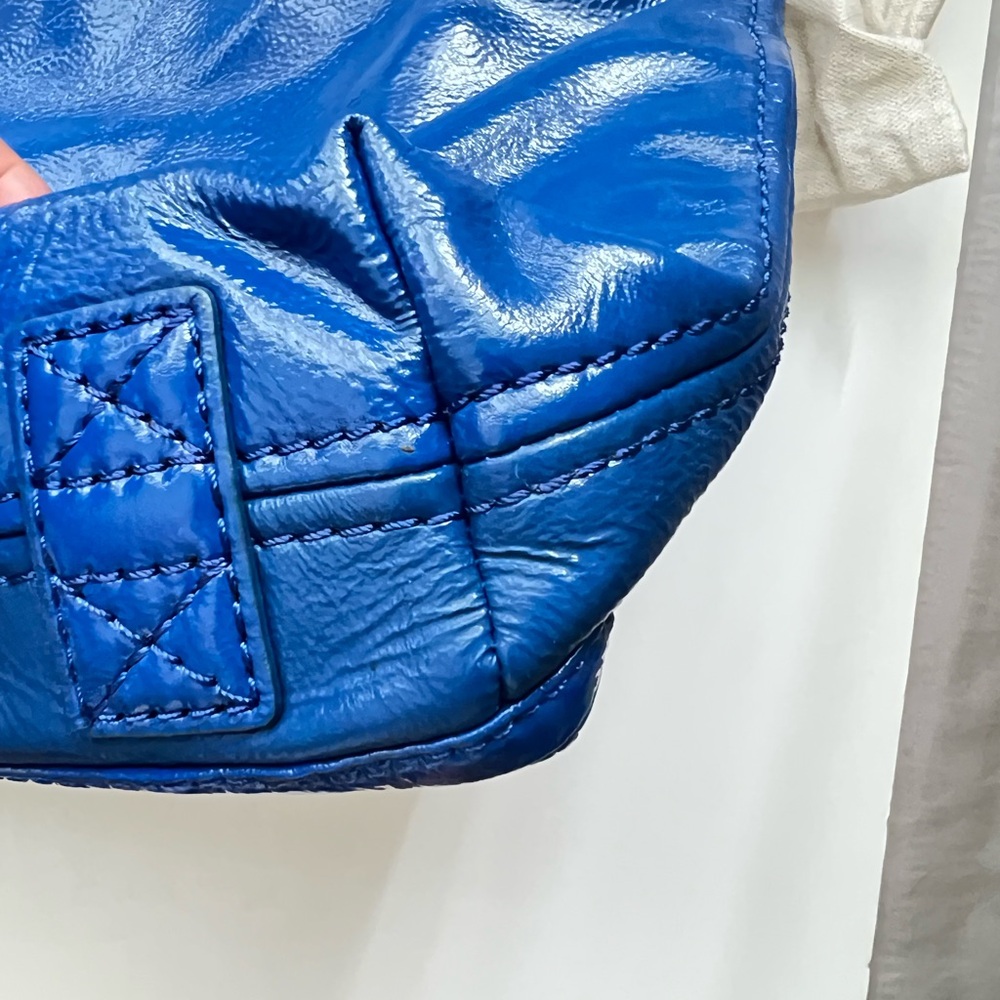 EUC Michael Kors Royal Blue Patent Leather Shoulder Bag - Picture 8 of 11