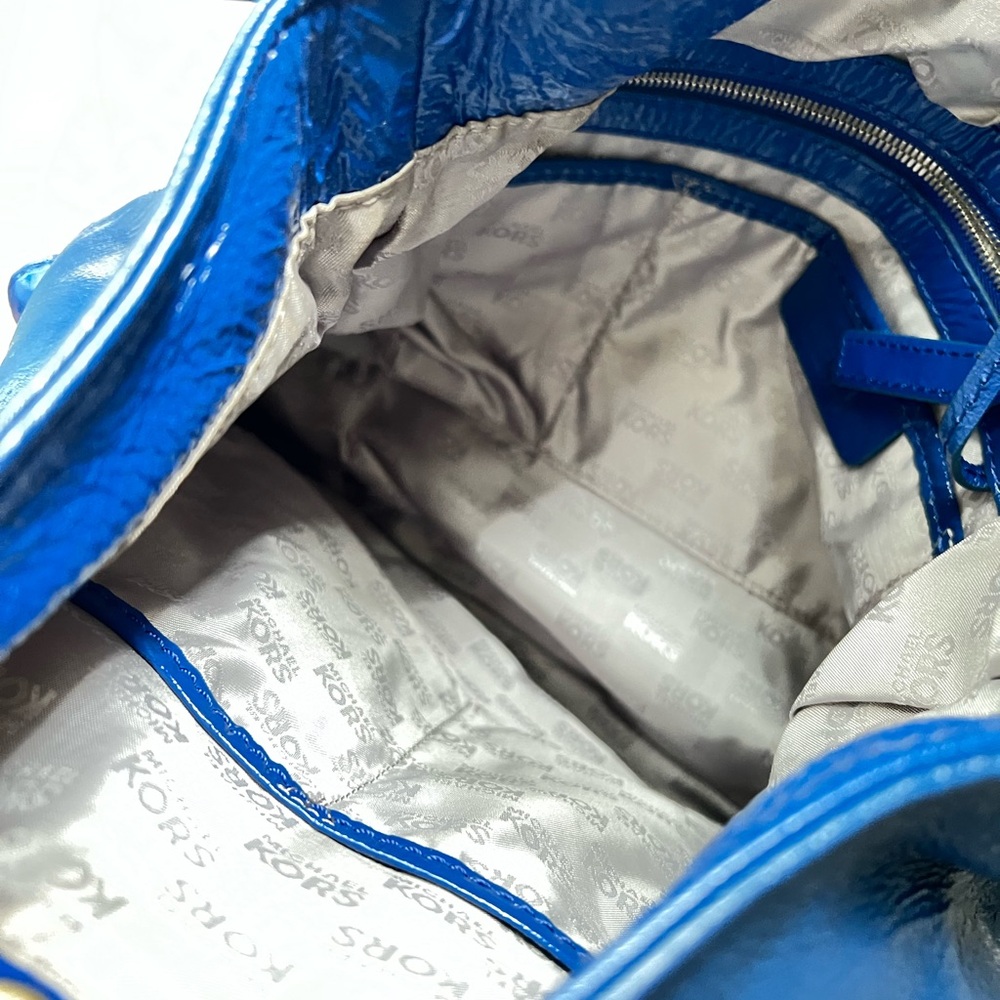 EUC Michael Kors Royal Blue Patent Leather Shoulder Bag - Picture 7 of 11