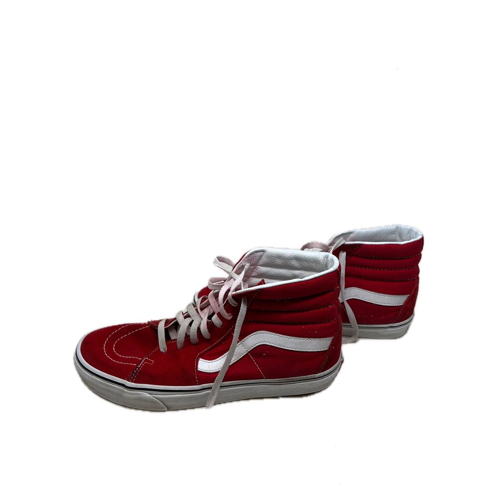 VANS High Tops Red Suede Sneakers Mens 10.5 - Picture 2 of 7