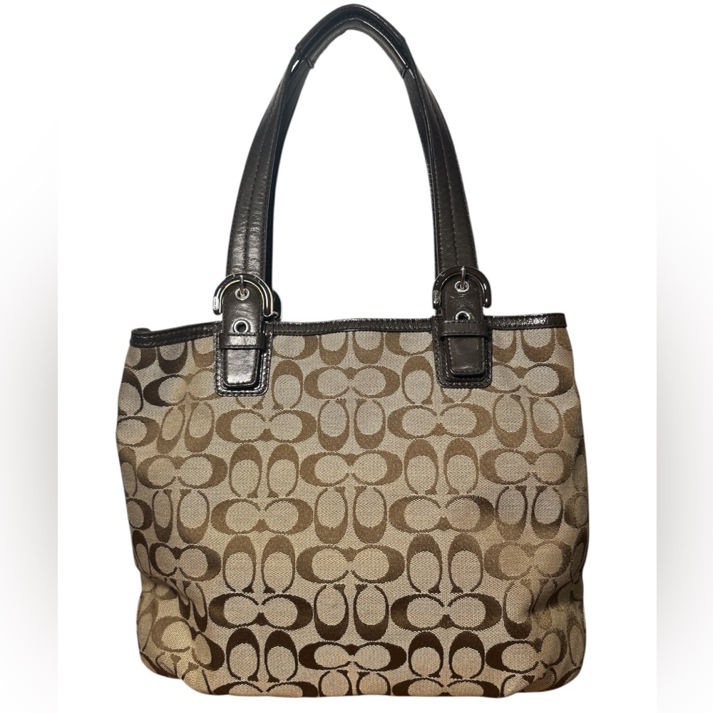 Coach Brown Signature Tote Bag - Picture 3 of 11