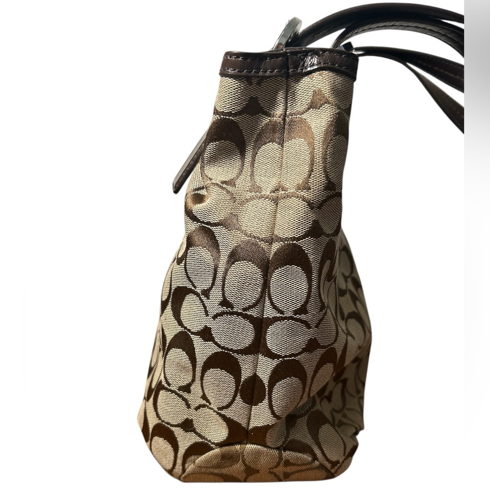 Coach Brown Signature Tote Bag - Picture 5 of 11