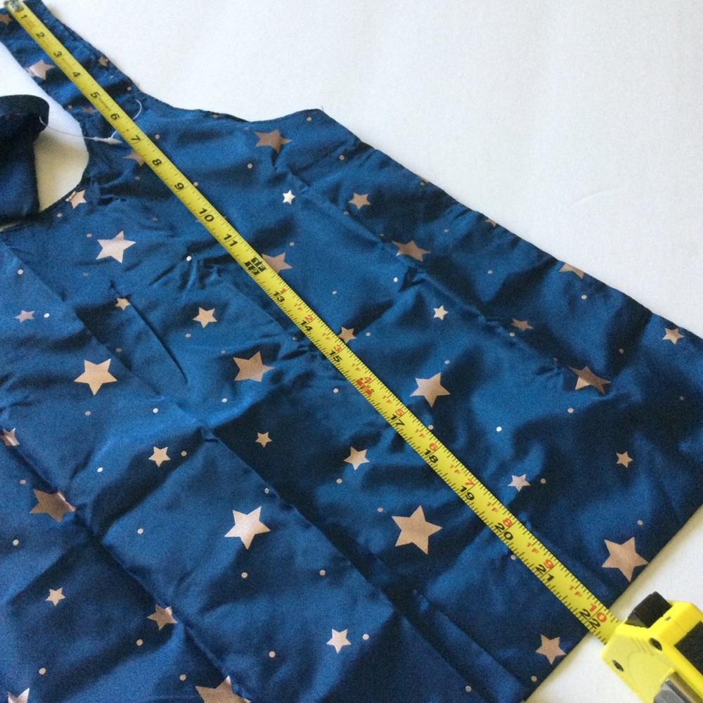 MADDEN GIRL REUSABLE POLY SHOPPER TOTE BAG BLUE WITH GOLD STARS NWOT - Picture 2 of 12