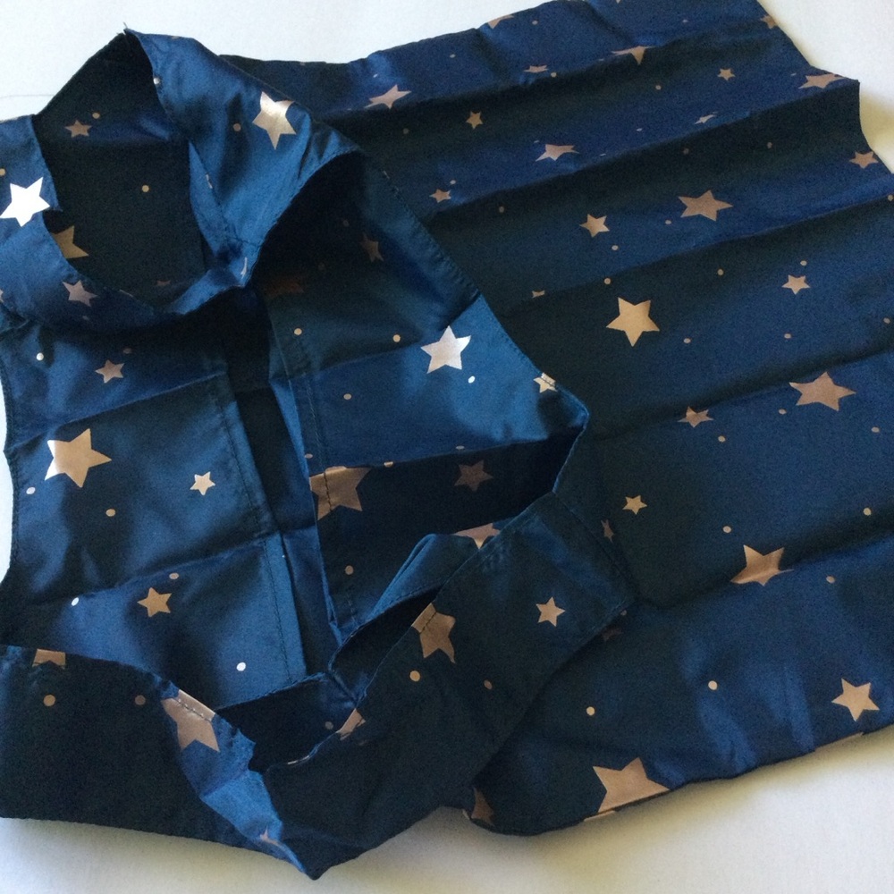 MADDEN GIRL REUSABLE POLY SHOPPER TOTE BAG BLUE WITH GOLD STARS NWOT - Picture 4 of 12