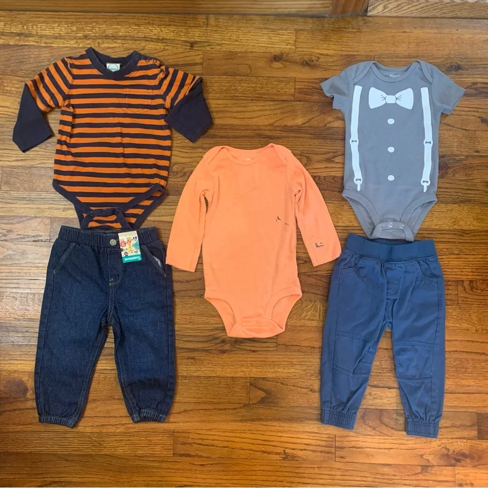Baby Toddler Boy Clothes Bundle
LS Blue & Orange Stripe Onesie
Jean Pants NWT - Picture 8 of 12