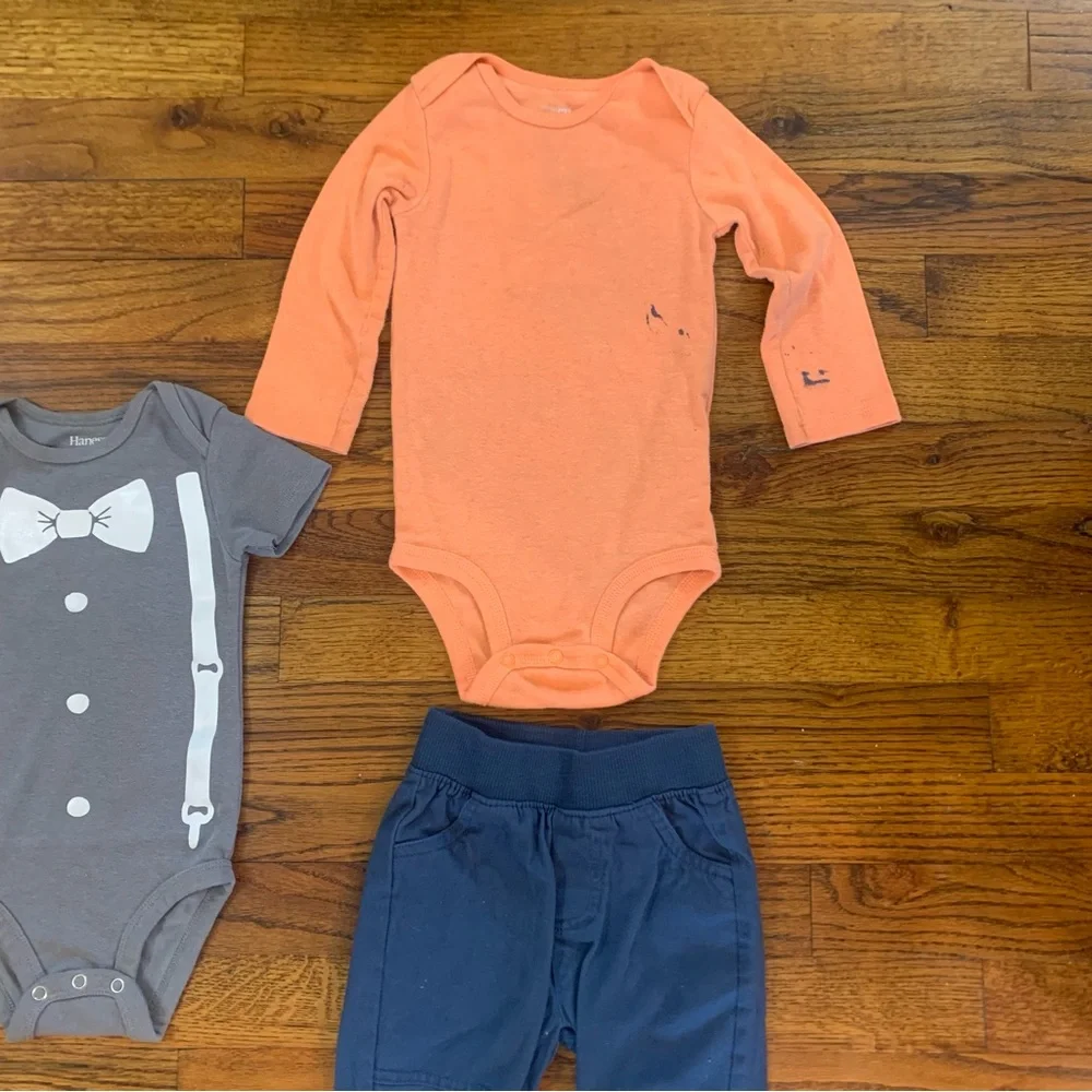 Baby Toddler Boy Clothes Bundle
LS Blue & Orange Stripe Onesie
Jean Pants NWT - Picture 10 of 12