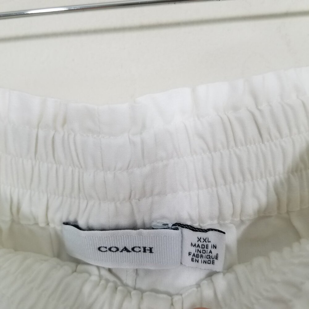 Coach LOVE Pull-On Shorts 100% Cotton White Size XXL - Picture 4 of 6