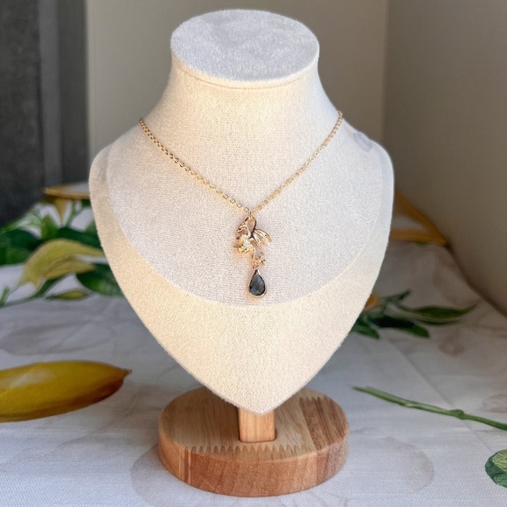 Dark Gray Dragon Necklace, Victorian Historical Whimsical Fun Gift Necklace