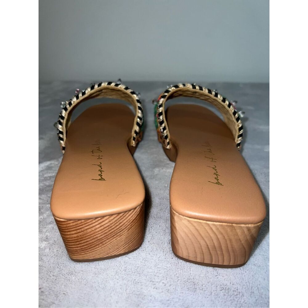 CELESTE TAN COMBO JUTE SANDAL HEEL 6 - Picture 7 of 9