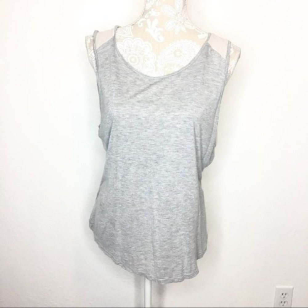 Gibson Sleeveless Blouse High Low XL Gray 675