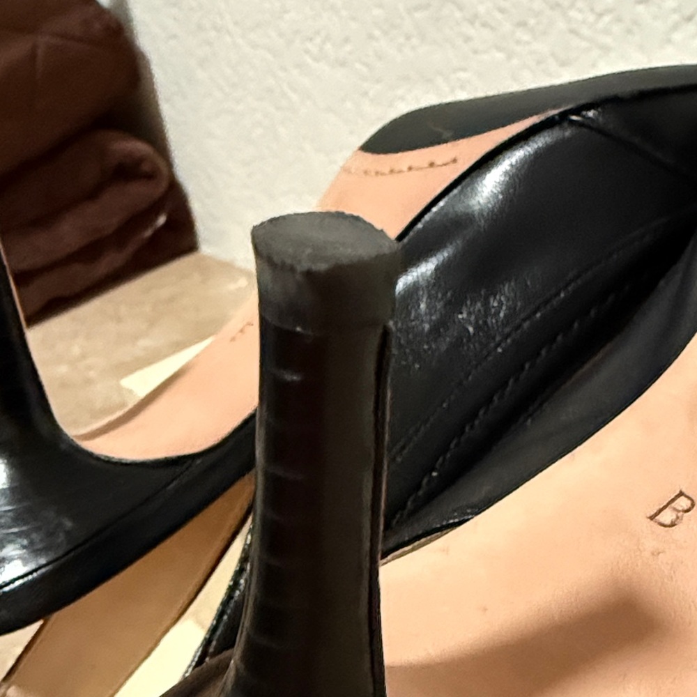 Coach Black Peep-Toe Slingback Heels - Picture 8 of 12