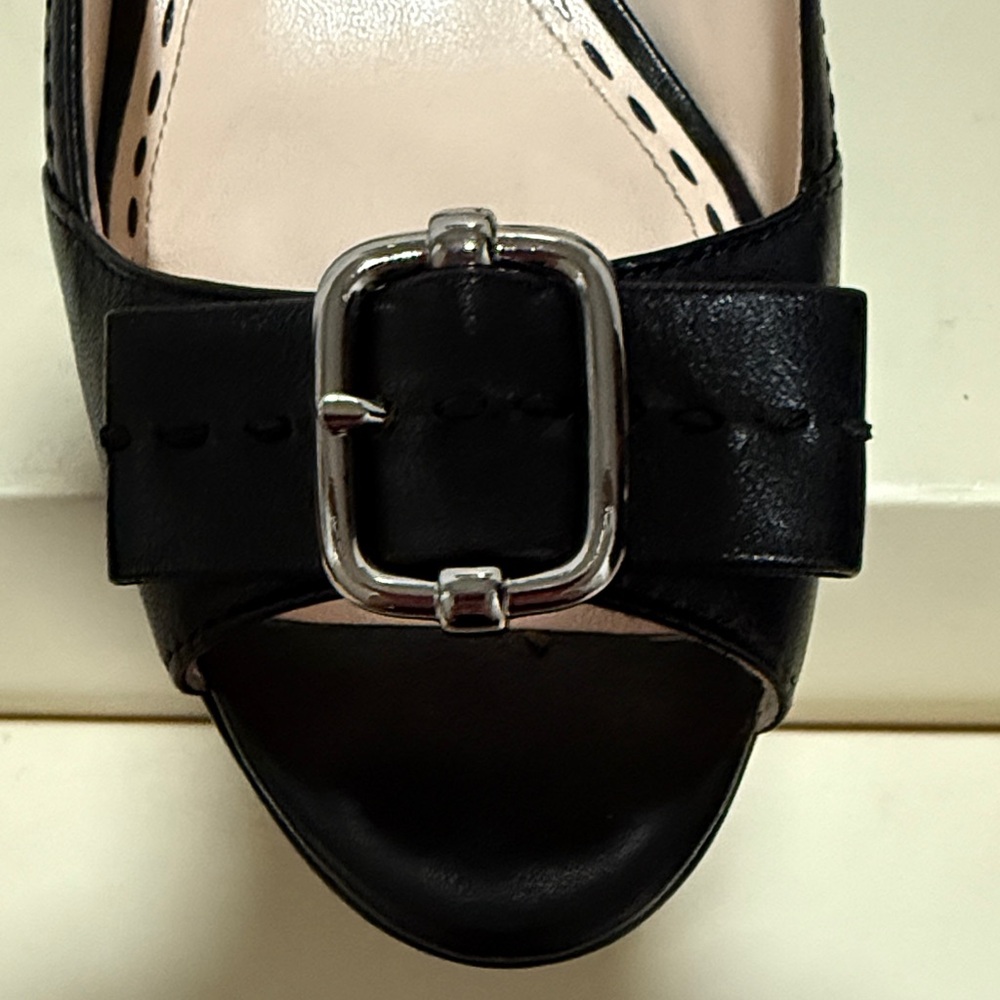 Coach Black Peep-Toe Slingback Heels - Picture 11 of 12