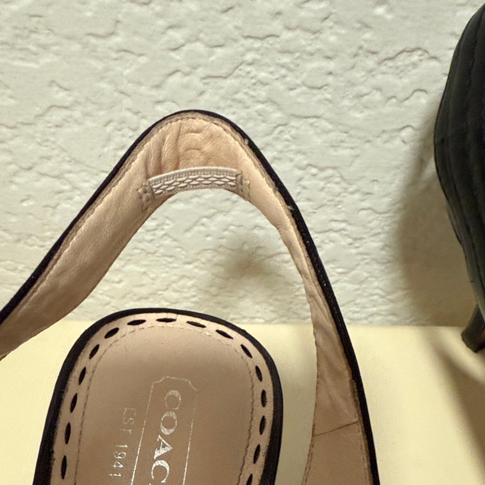 Coach Black Peep-Toe Slingback Heels - Picture 12 of 12