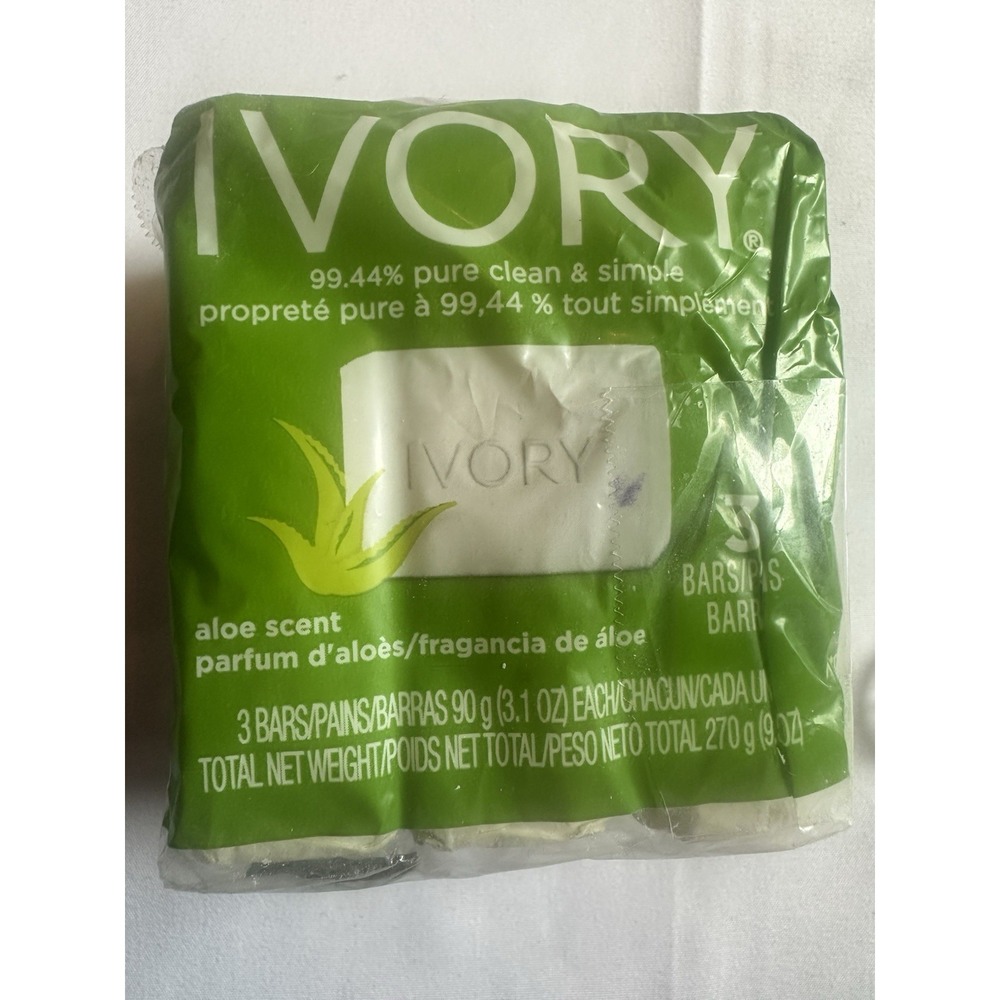 NOS Ivory Bar Soap Simple Soft Smooth Skin Aloe Vera - Package Of 3 - 3oz Bars