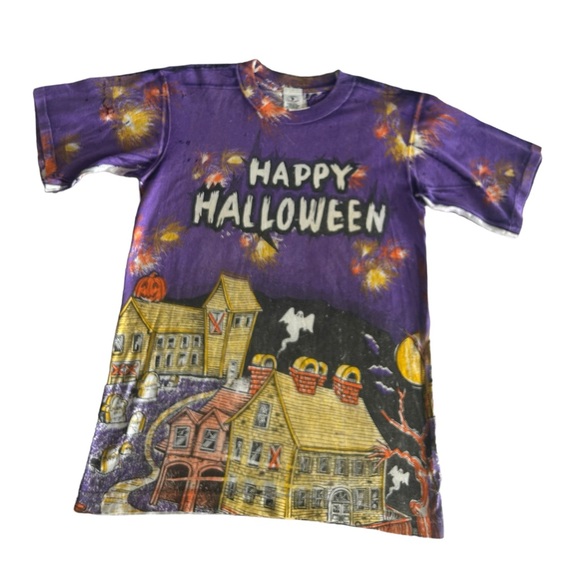 Classic Cotton Armor Tops - Vintage Halloween Graphic Happy Halloween 100% Cotton Size Small