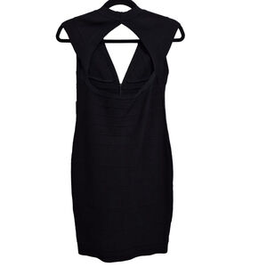 Gracia Elegant Black Cutout Midi Dress