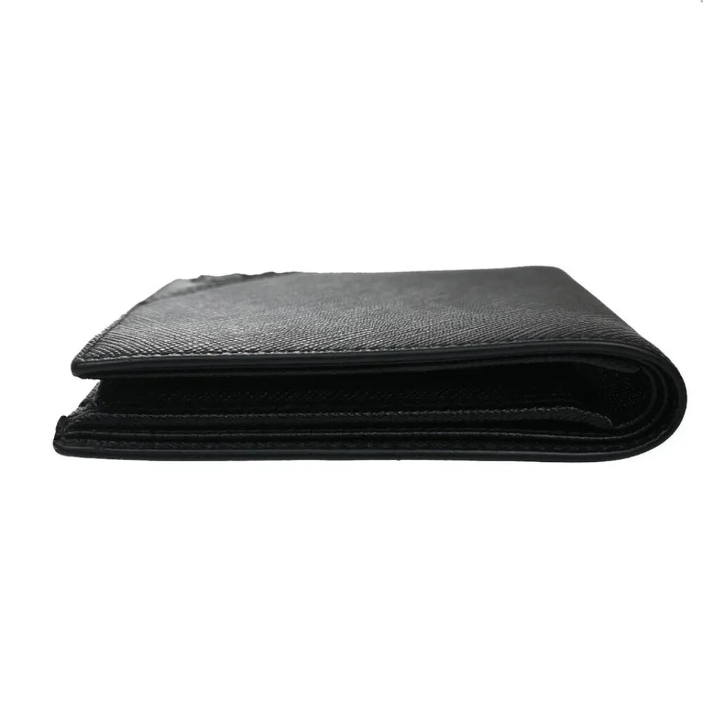 PRADA Logo Bifold Wallet Purse Saffiano Leather Nero Black 218-082825 - Picture 5 of 16