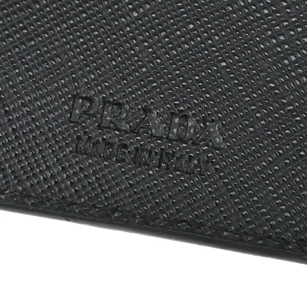 PRADA Logo Bifold Wallet Purse Saffiano Leather Nero Black 218-082825 - Picture 10 of 16