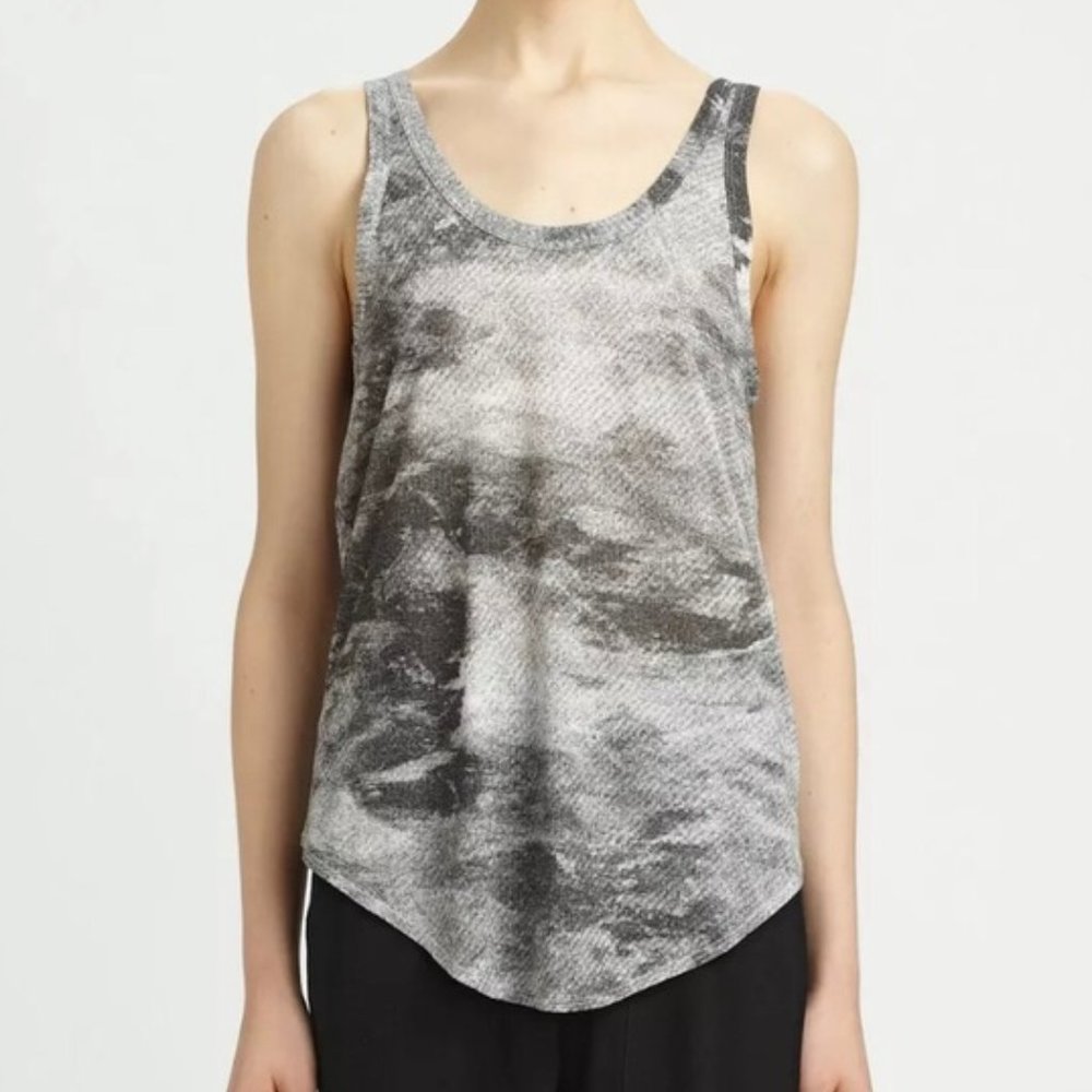 Helmut Lang grey smudge print jersey Tank top 2293